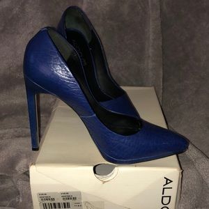Sexy Blue Leather Stilettos